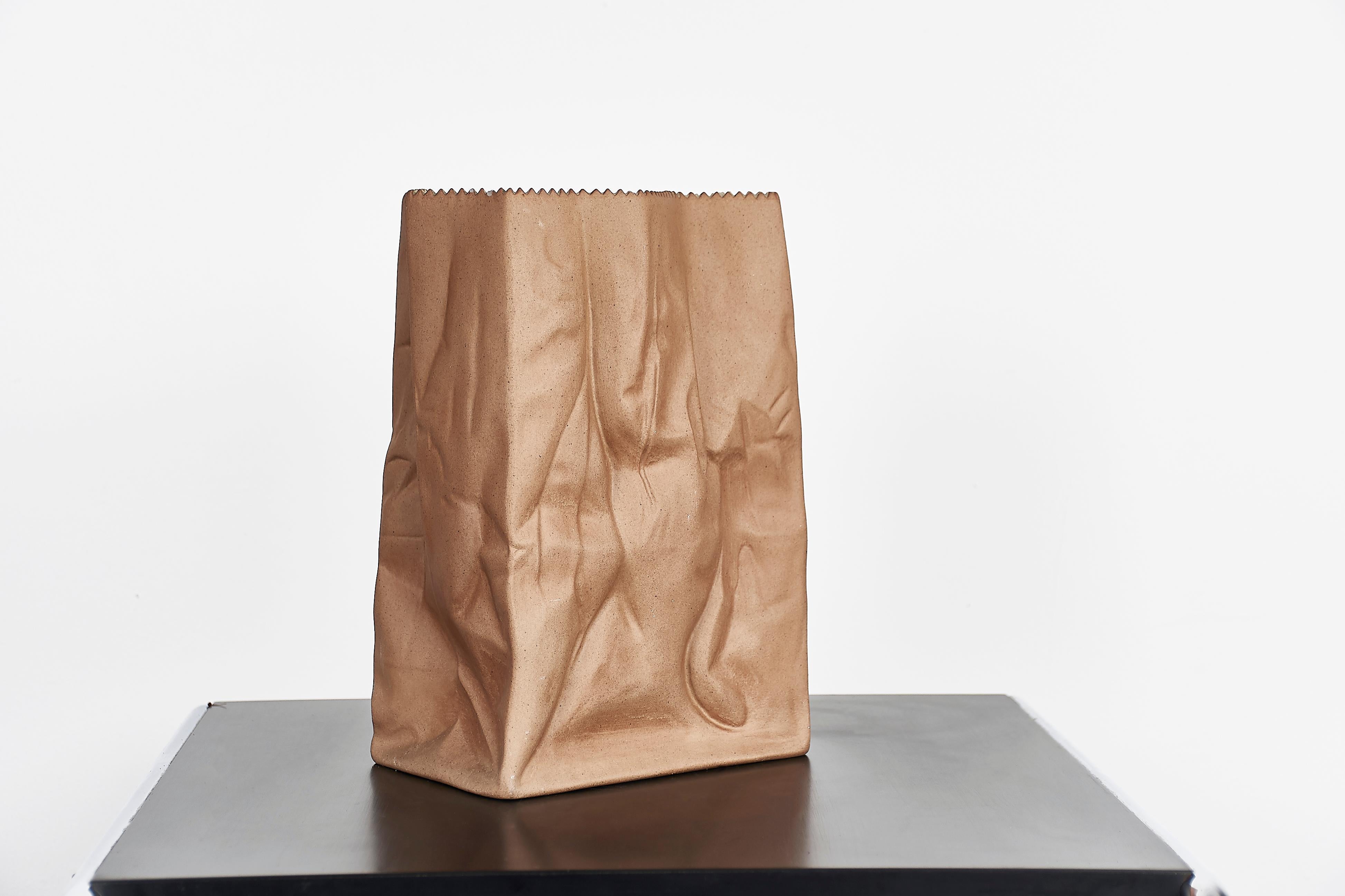 paper bag ceramic vase