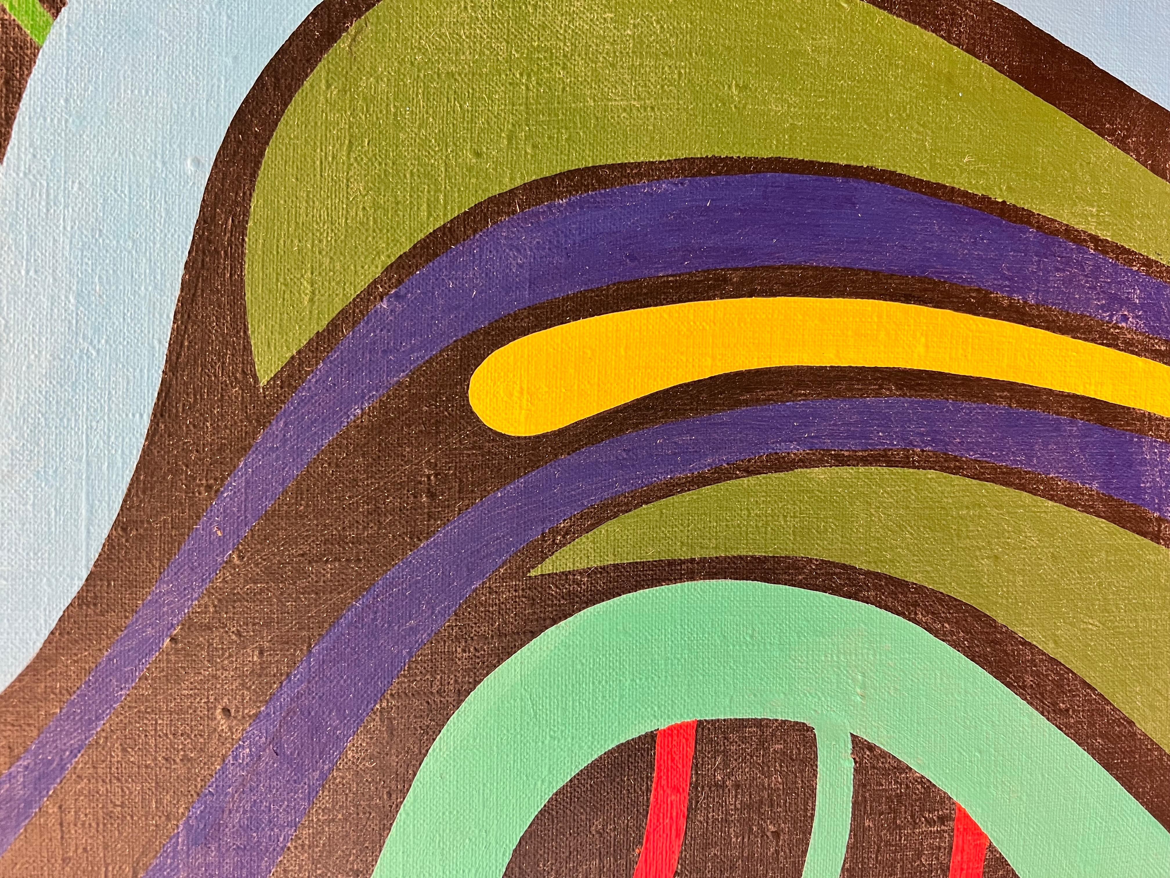 Original Ikonisches abstraktes Gemälde auf Leinwand, Achillo Sullo, Original im Zustand „Gut“ im Angebot in West Hartford, CT
