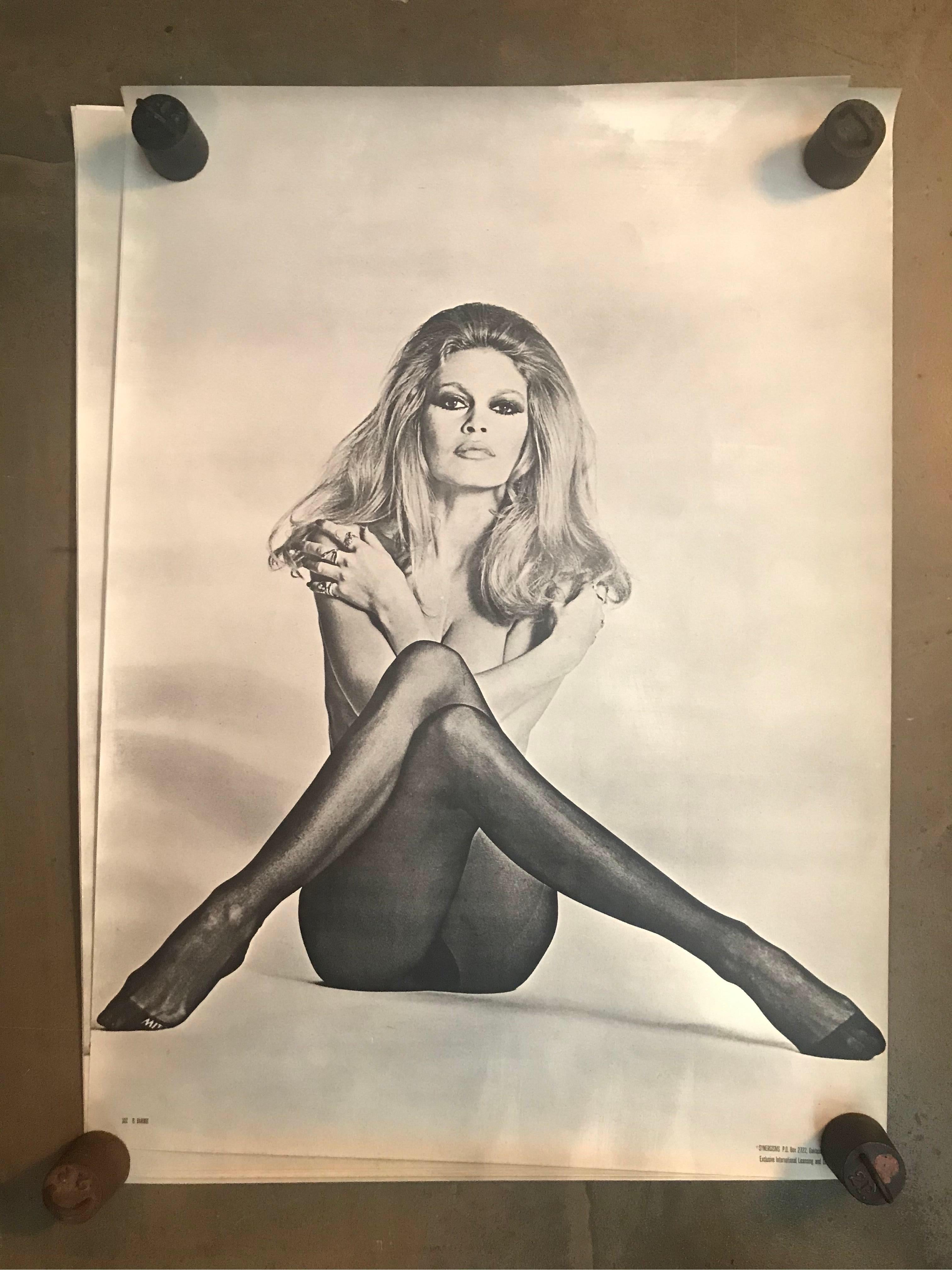 Paper Original Iconic and Rare Vintage Brigitte Bardot Poster from 1970