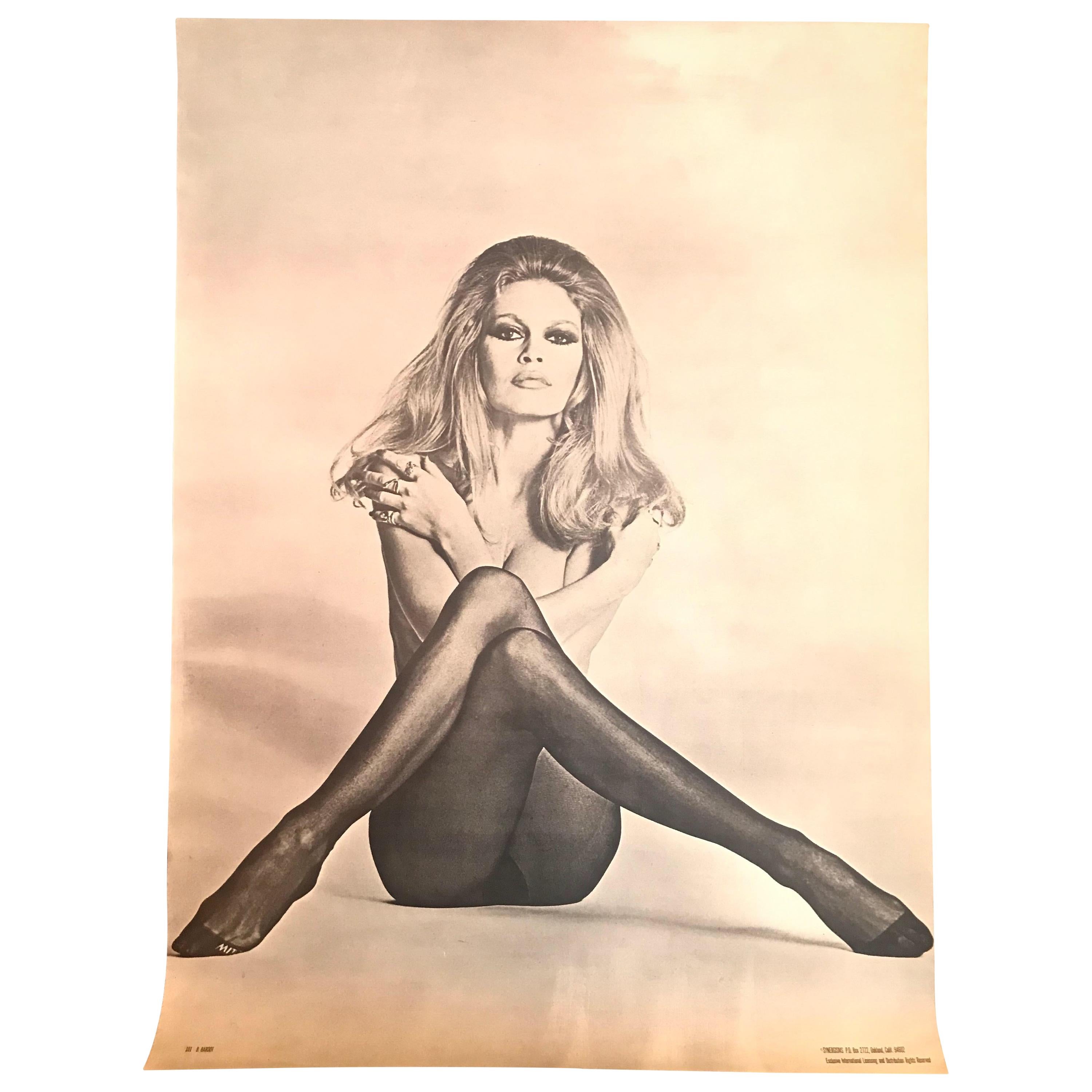 Original Iconic and Rare Vintage Brigitte Bardot Poster from 1970