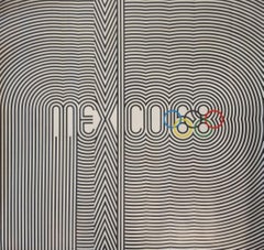 Original Iconic Op-Art Poster Created by Lanz Wyman for Mexico 68 Olympic Games