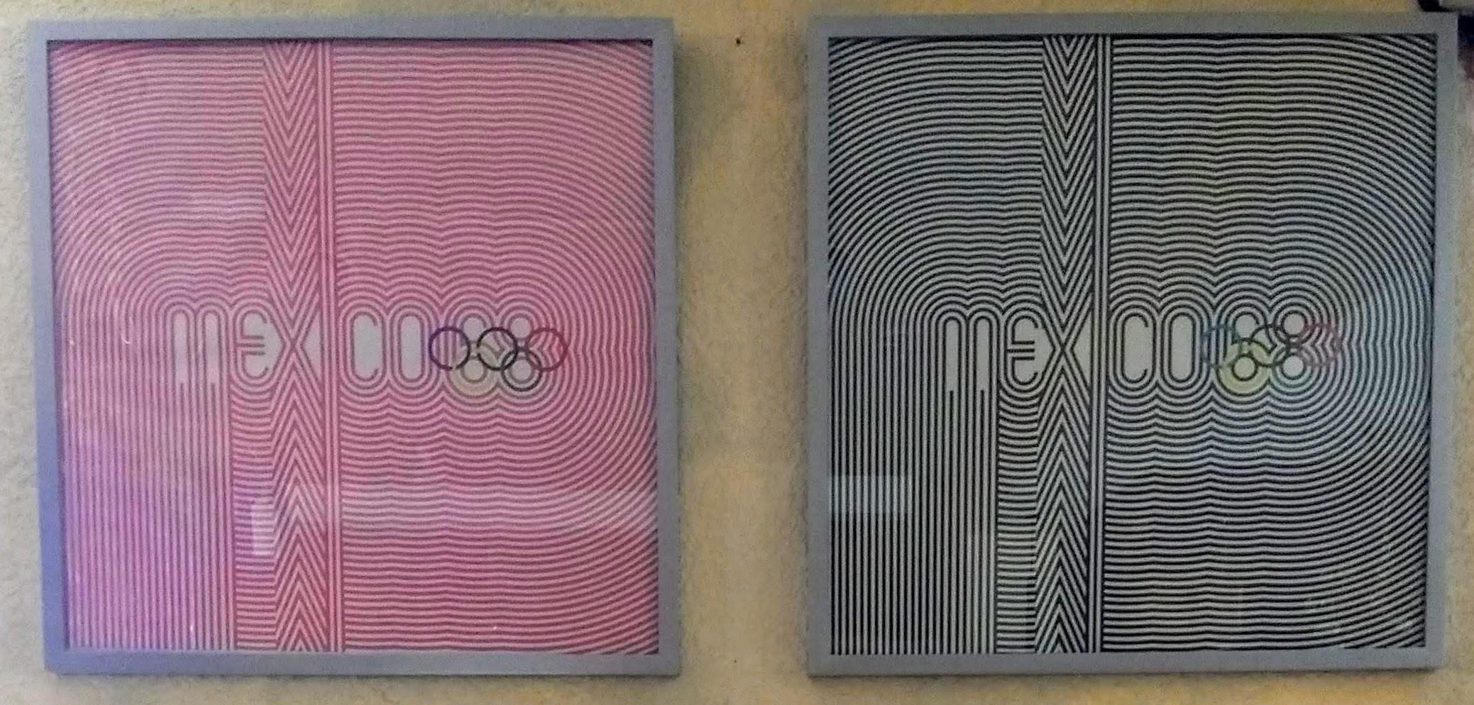 Papier Affiche Op-Art originale créée par Lanz Wyman pour les Jeux olympiques de Mexico de 68 ans  en vente