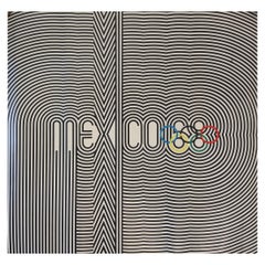 Original Iconic Op-Art Poster Created by Lanz Wyman for Mexico 68 Olympic Games