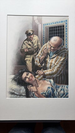 Illustrazione originale "Le Faucon d'Or" di Charles Burki, 1971 - Gouache su tavola