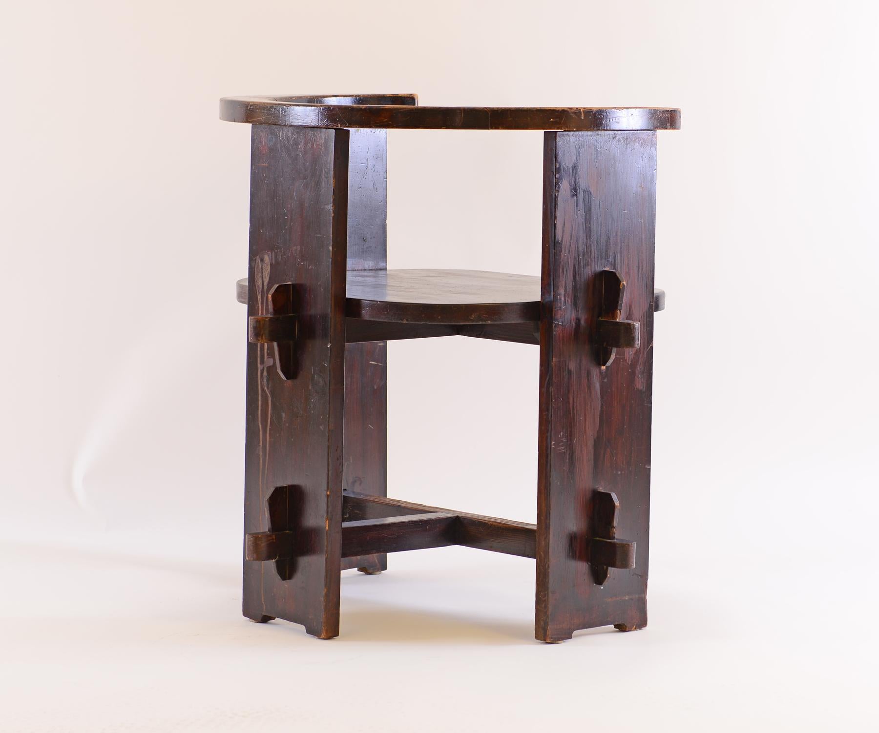 Austrian Original Important & Rare Jugendstil Wood Chair from 1901, Josef Hoffmann School For Sale