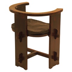 Importante y Rara Silla de Madera Jugendstil Original de 1901, Escuela Josef Hoffmann