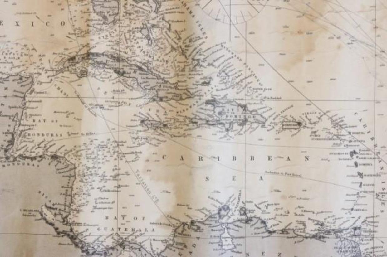Chart of North Atlantic von Imray & Son, 1876 im Zustand „Gut“ im Angebot in Norwell, MA