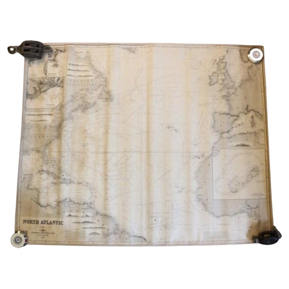 Original Imray & Son Chart of North Atlantic, 1876