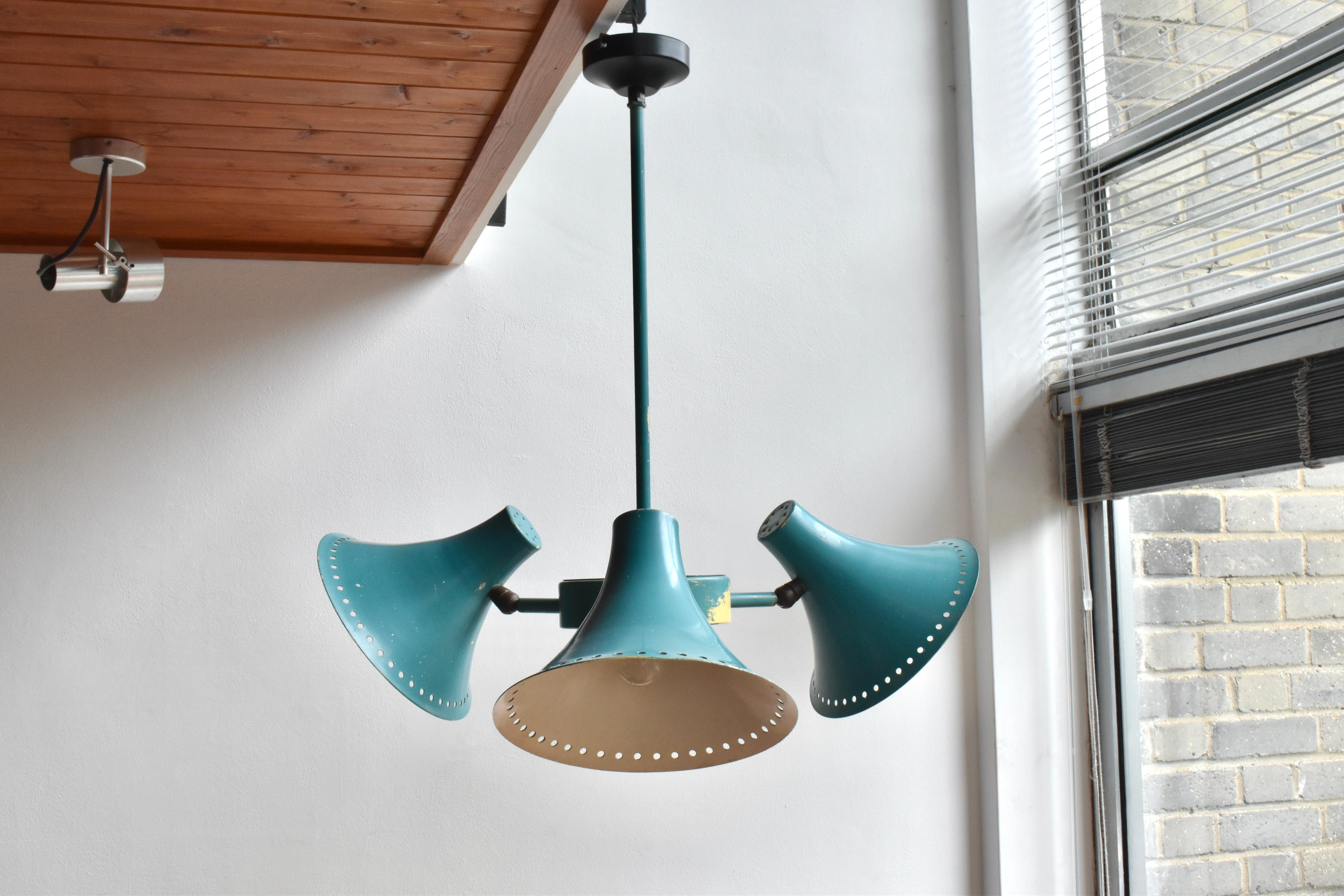 Steel Original Industrial Pendant Lamp Salvaged From A 1930s London Factory For Sale