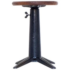 Original Industrial Singer Stool, Height Adjustable, circa 1930