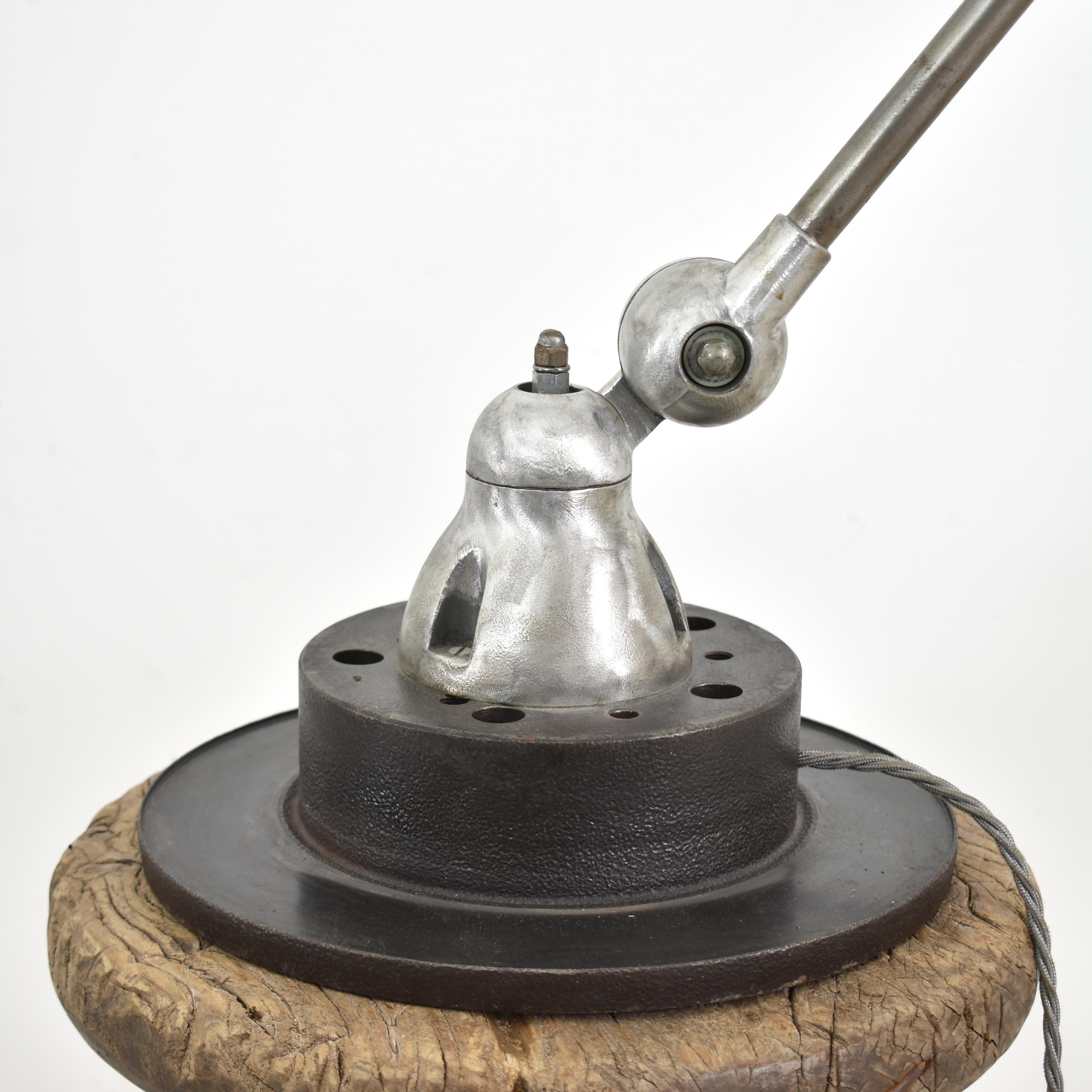 French Original Industrial Vintage Articulated 4 Arm Antique Jielde Floor Lamp For Sale