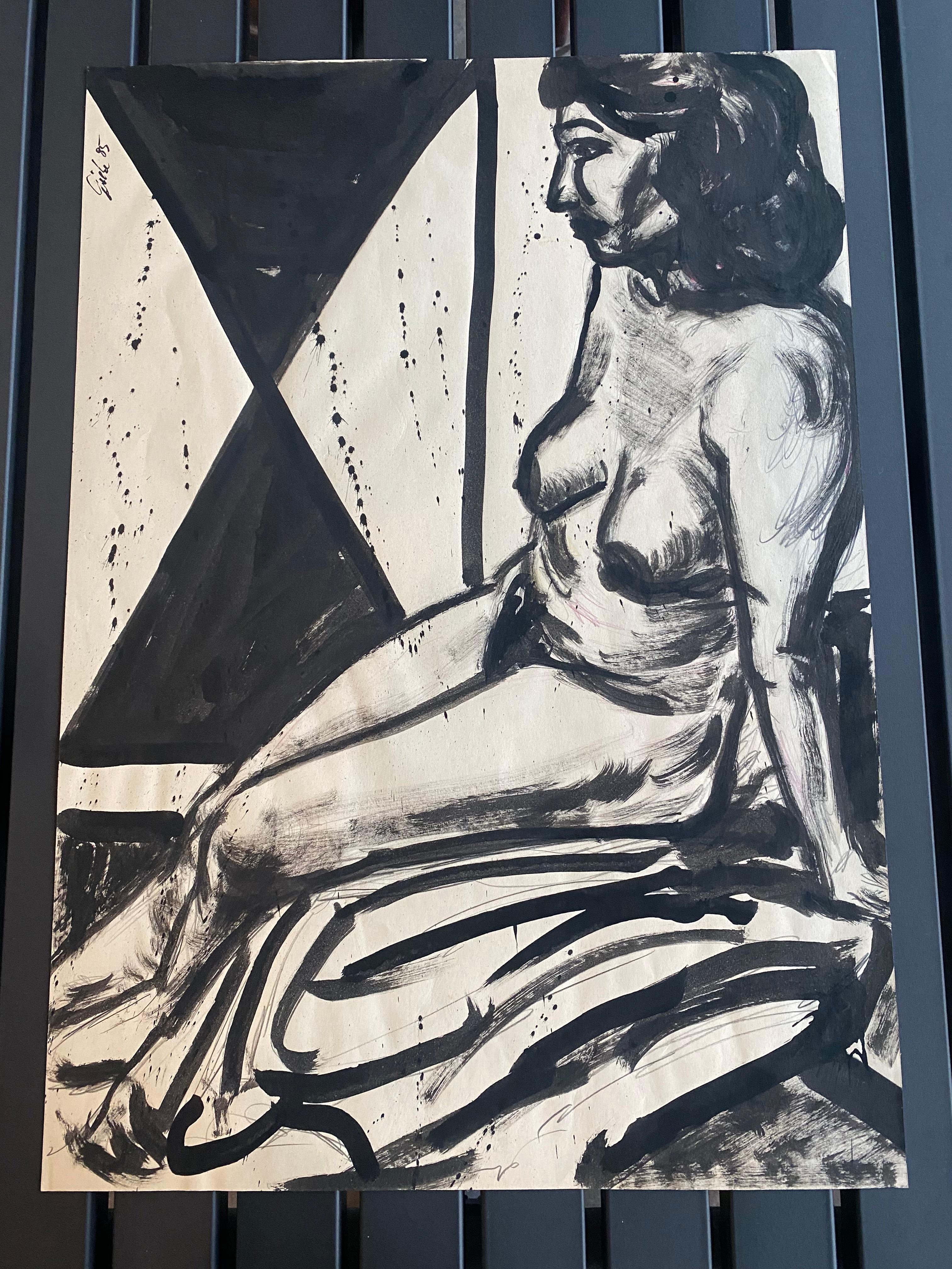 Hubertus Giebe's original ink drawing depicting a female nude is offered unframed and will be sent in a roll.
The picture is signed and dated upper left.
The artist:
Hubertus Giebe was born as the first son of Margarete and Reinhold Giebe. The