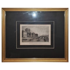 Used Original Irish Engraving of Four Courts of Law Dublin 1840 by WH Bartlett