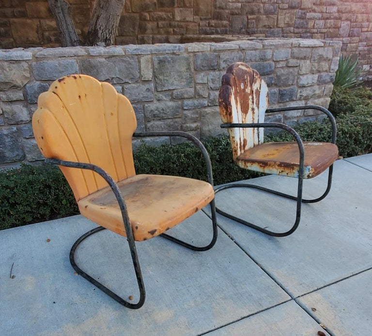 Mid Century Old Fashioned Deck Chairs Mid Century Vintage Metal
