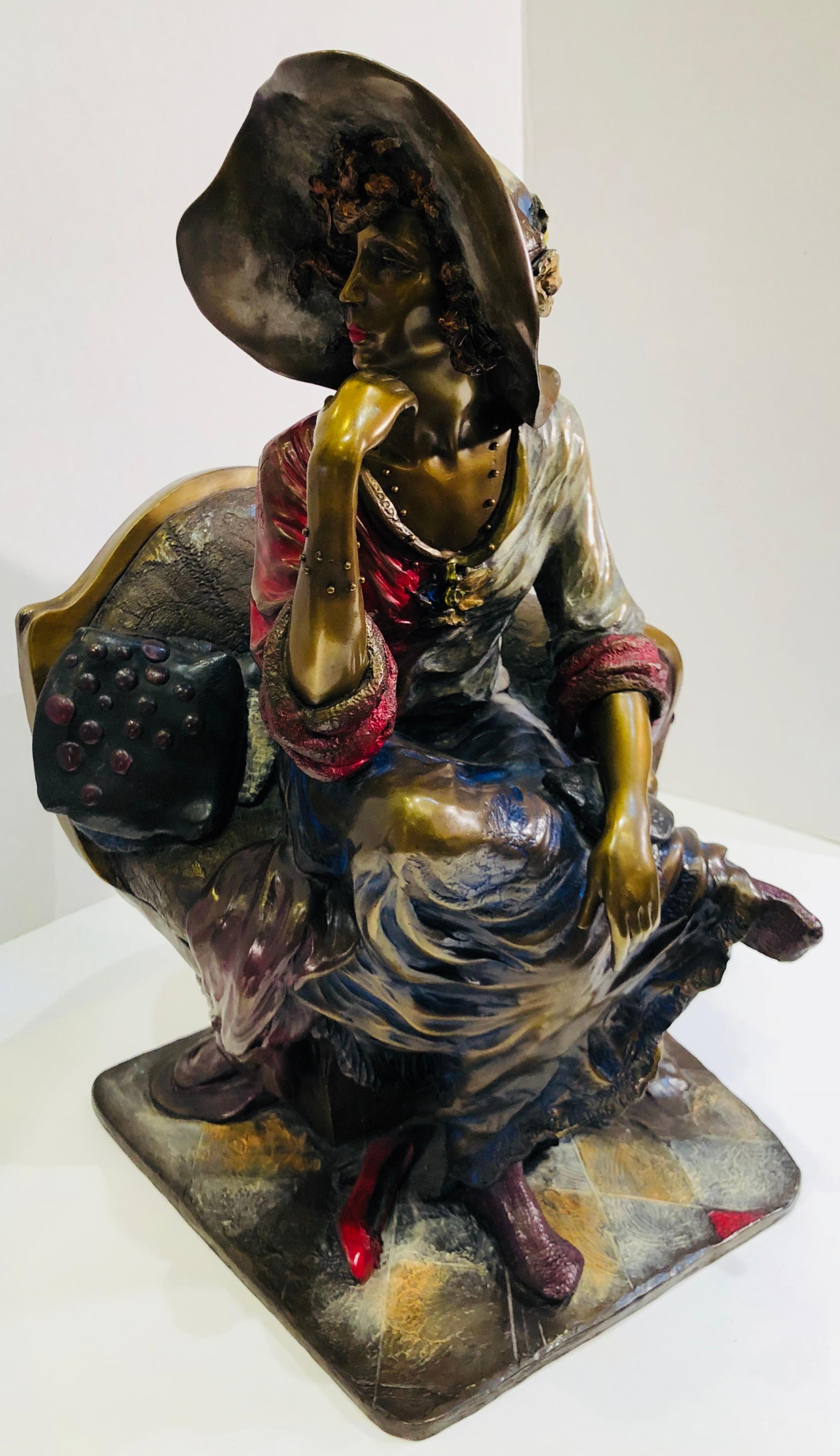 Original Isaac Maimon Bronze Polychrome Sculpture 