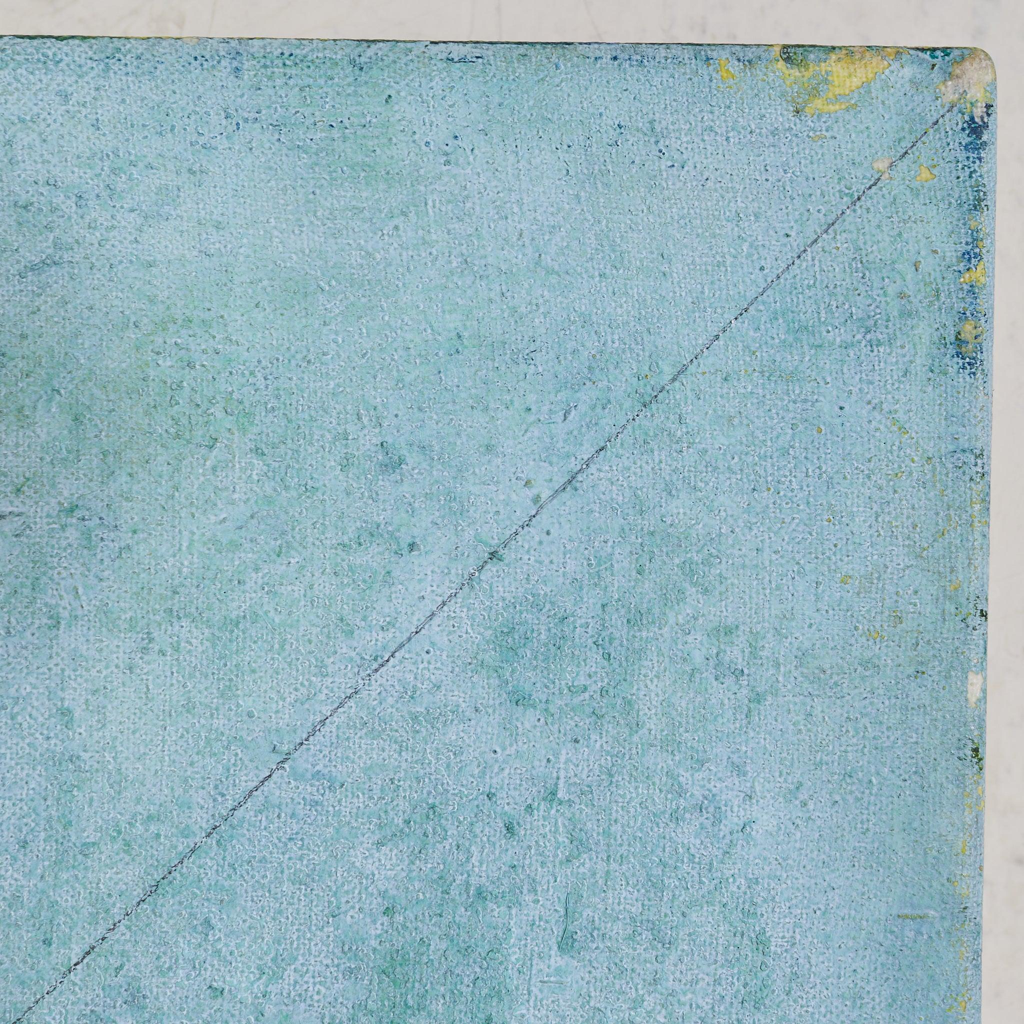 Peinture originale italienne sur toile bleu et indigo, signée 1978 Bon état - En vente à Chicago, IL