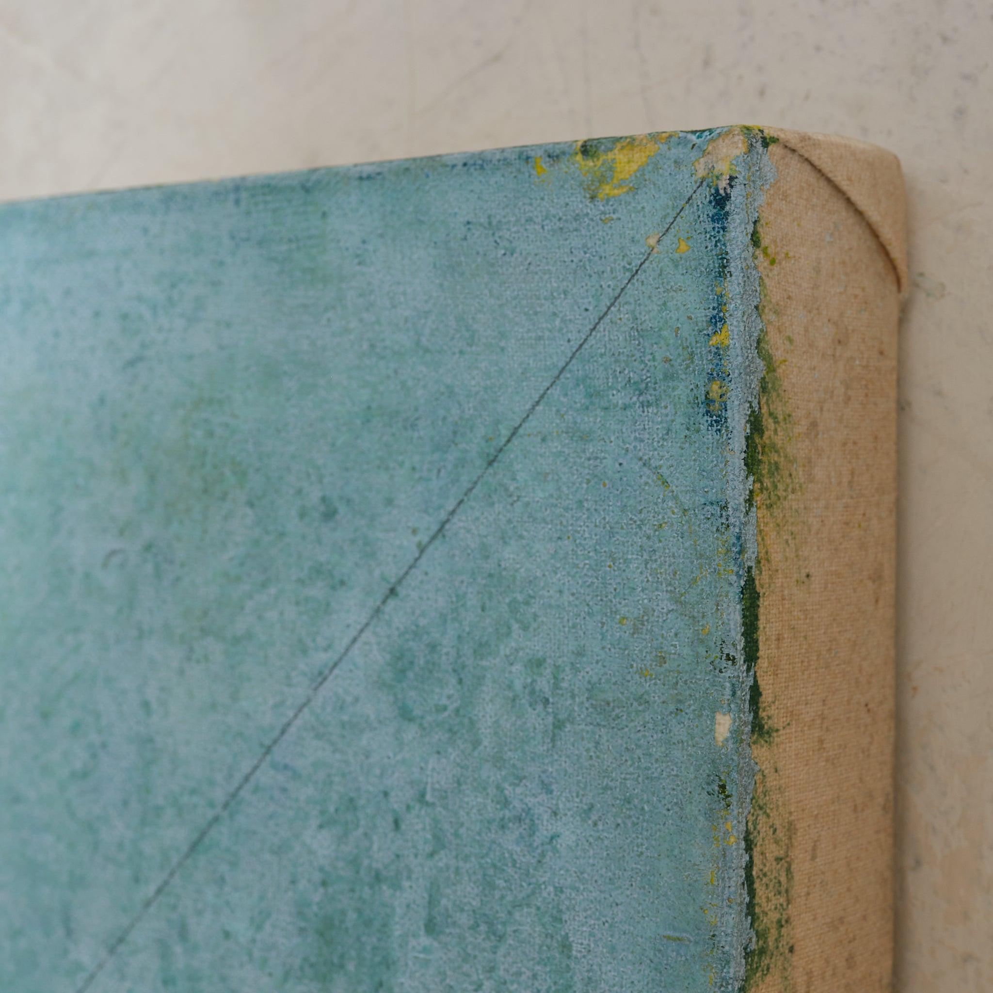 Fin du 20e siècle Peinture originale italienne sur toile bleu et indigo, signée 1978 en vente