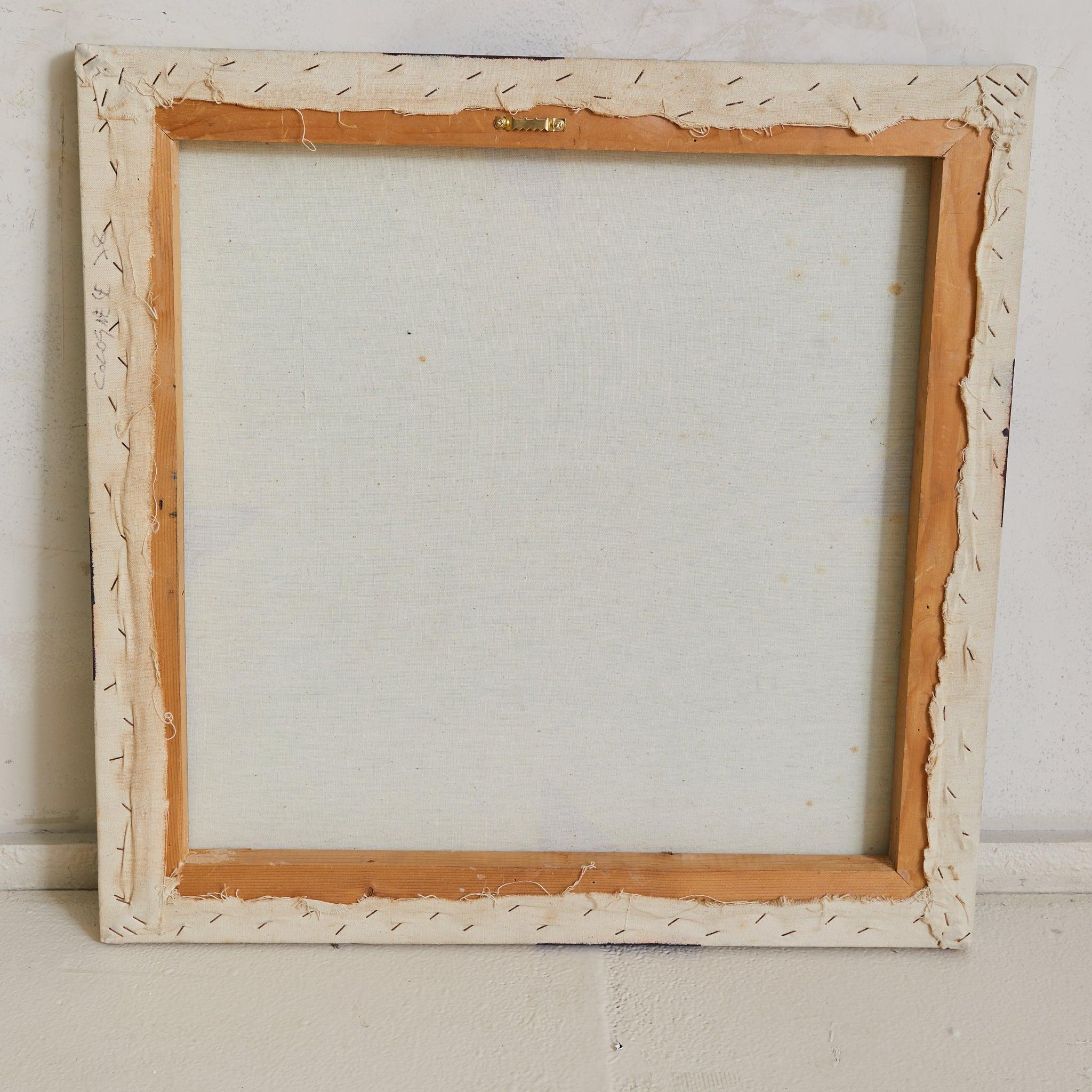 Peinture originale italienne sur toile bleu et indigo, signée 1978 en vente 2