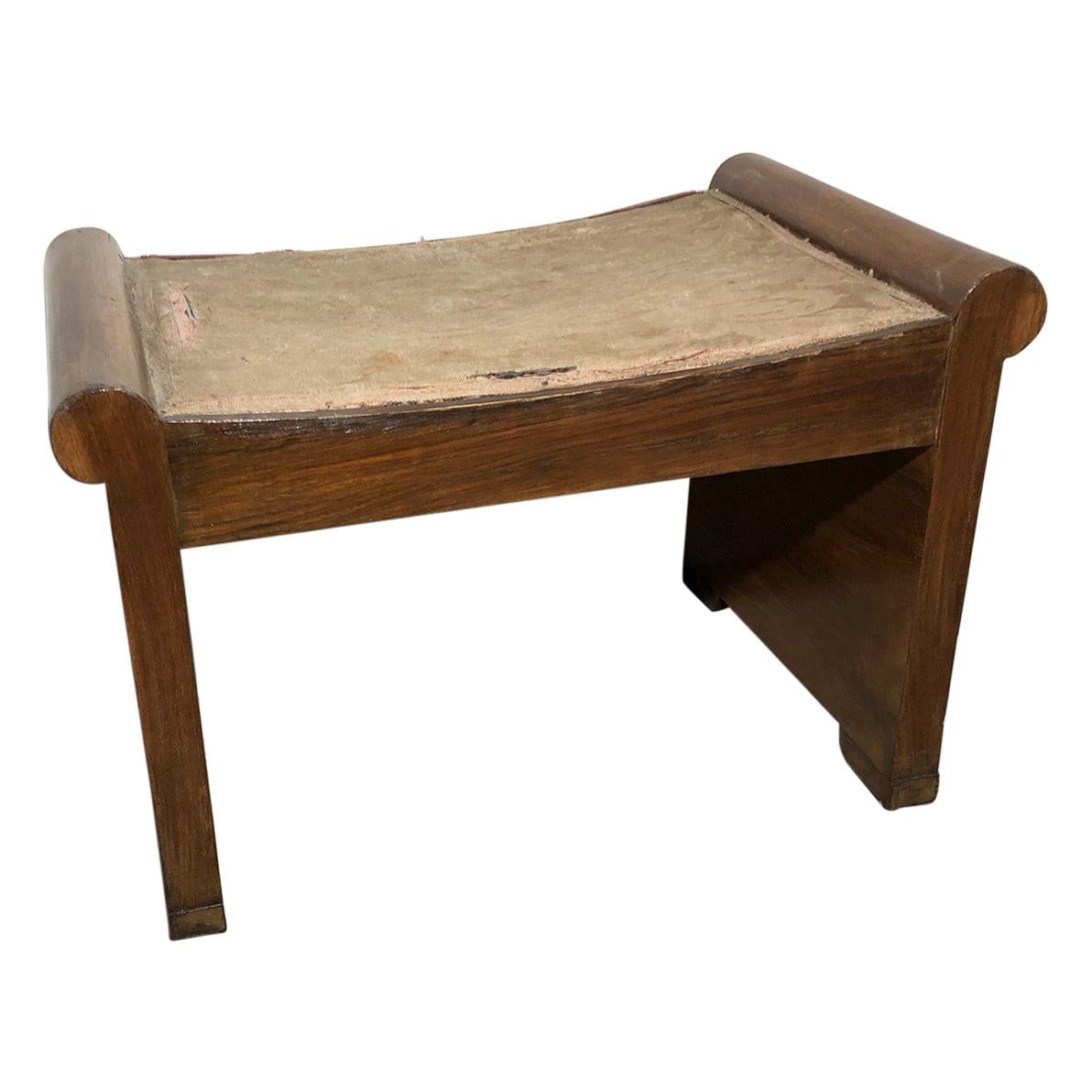Original Italian Decò Bench from 1920 with Upholstery to Be Redone Natural Color