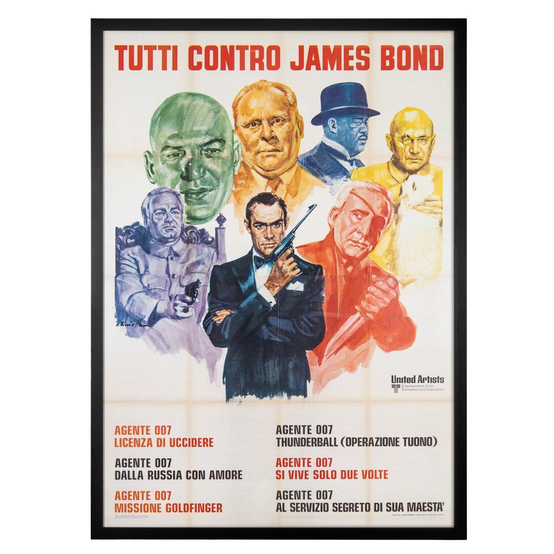 Original Italian 'Everybody Against James Bond' Film Festival Poster, c.1972