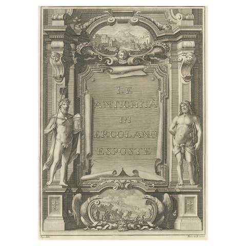 Original Italian Frontispiece with Classic Elegance Engravings, 1757