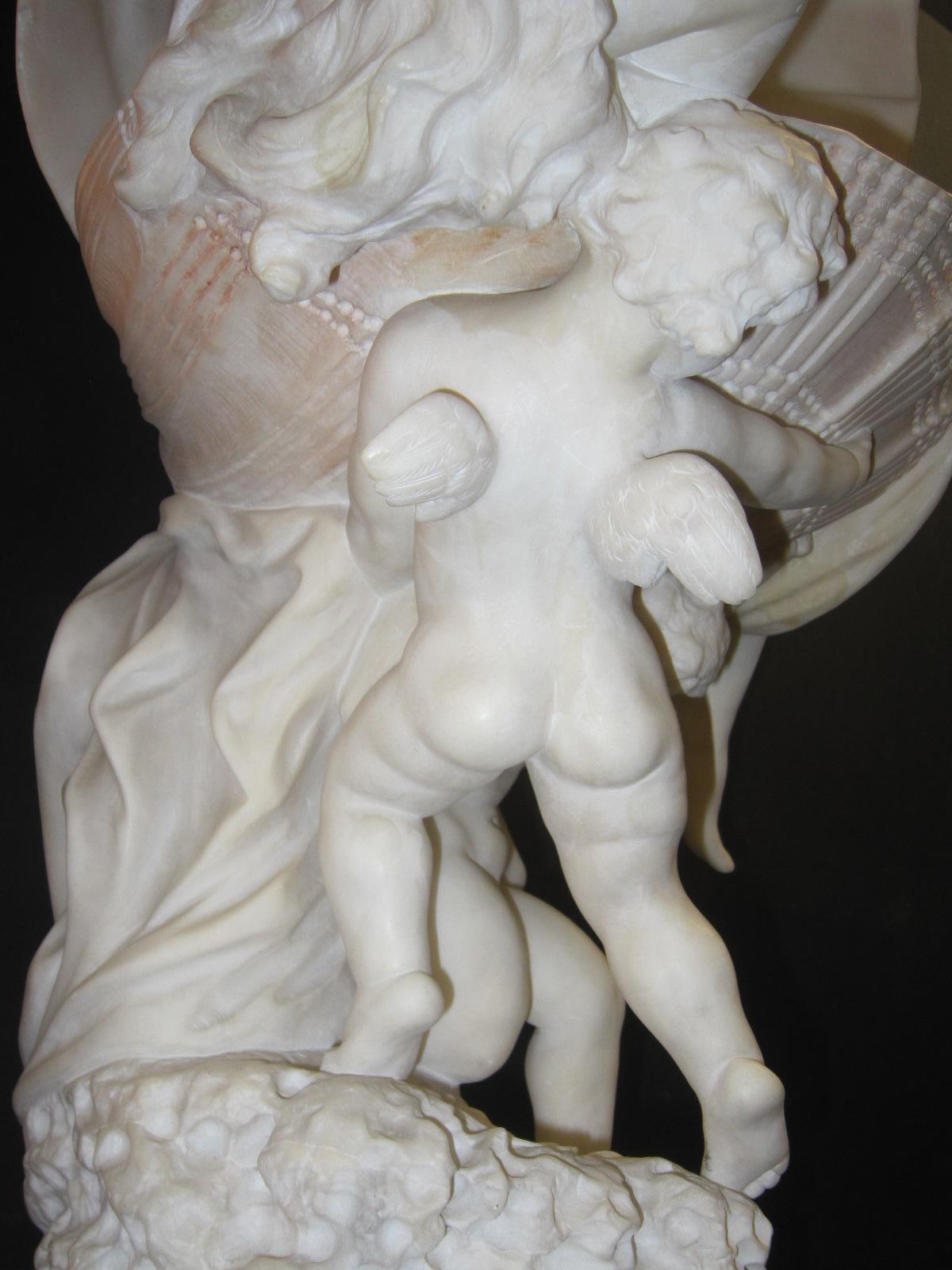 Original Italian Hand Carved Nude Sculpture/ Lamp Signed Umberto Stiaccini For Sale 7