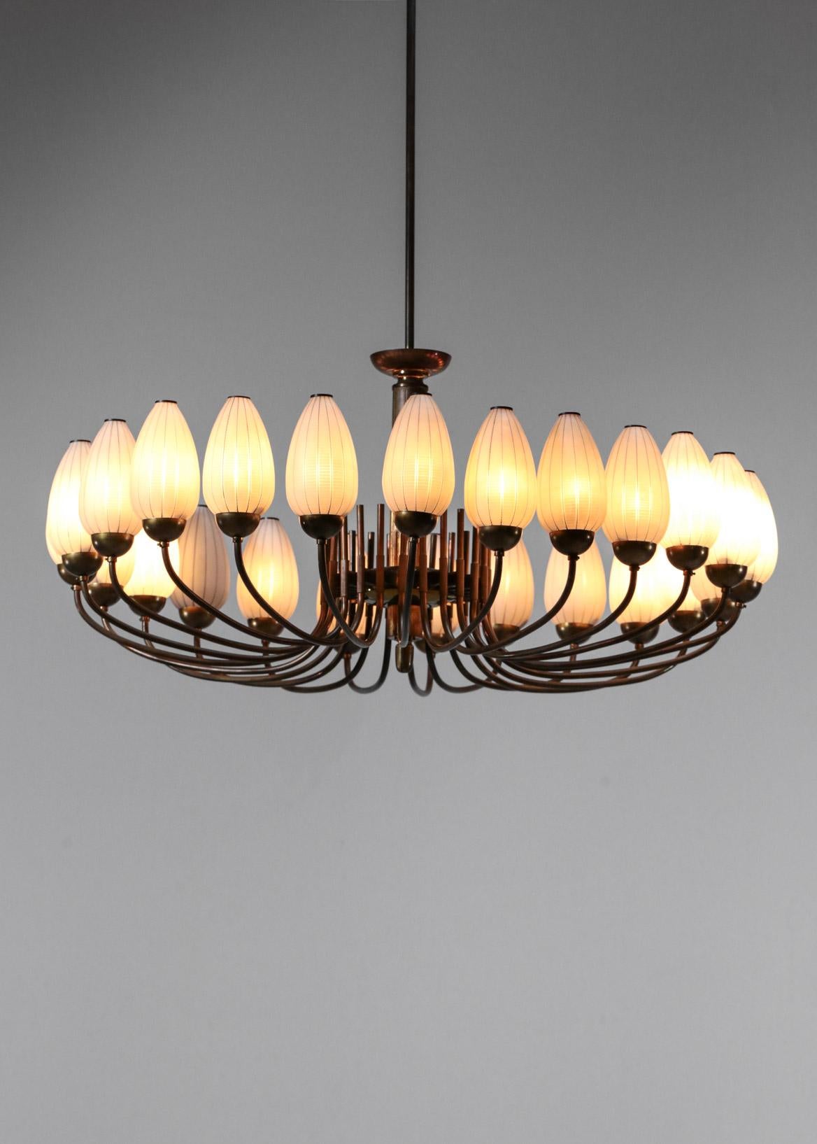 Original Italian Large Chandelier 24-Light, 1950s Style Gio Ponti Lelli Angelo 4