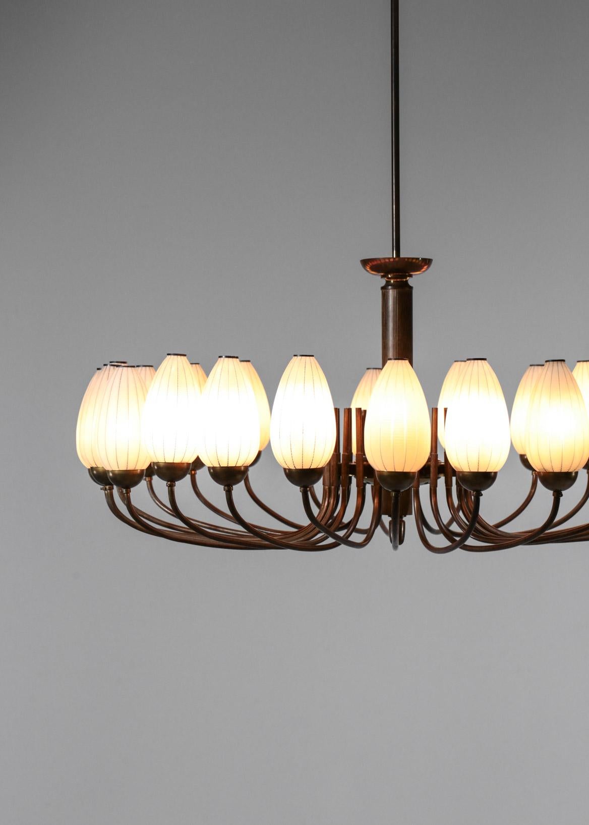 Original Italian Large Chandelier 24-Light, 1950s Style Gio Ponti Lelli Angelo 5