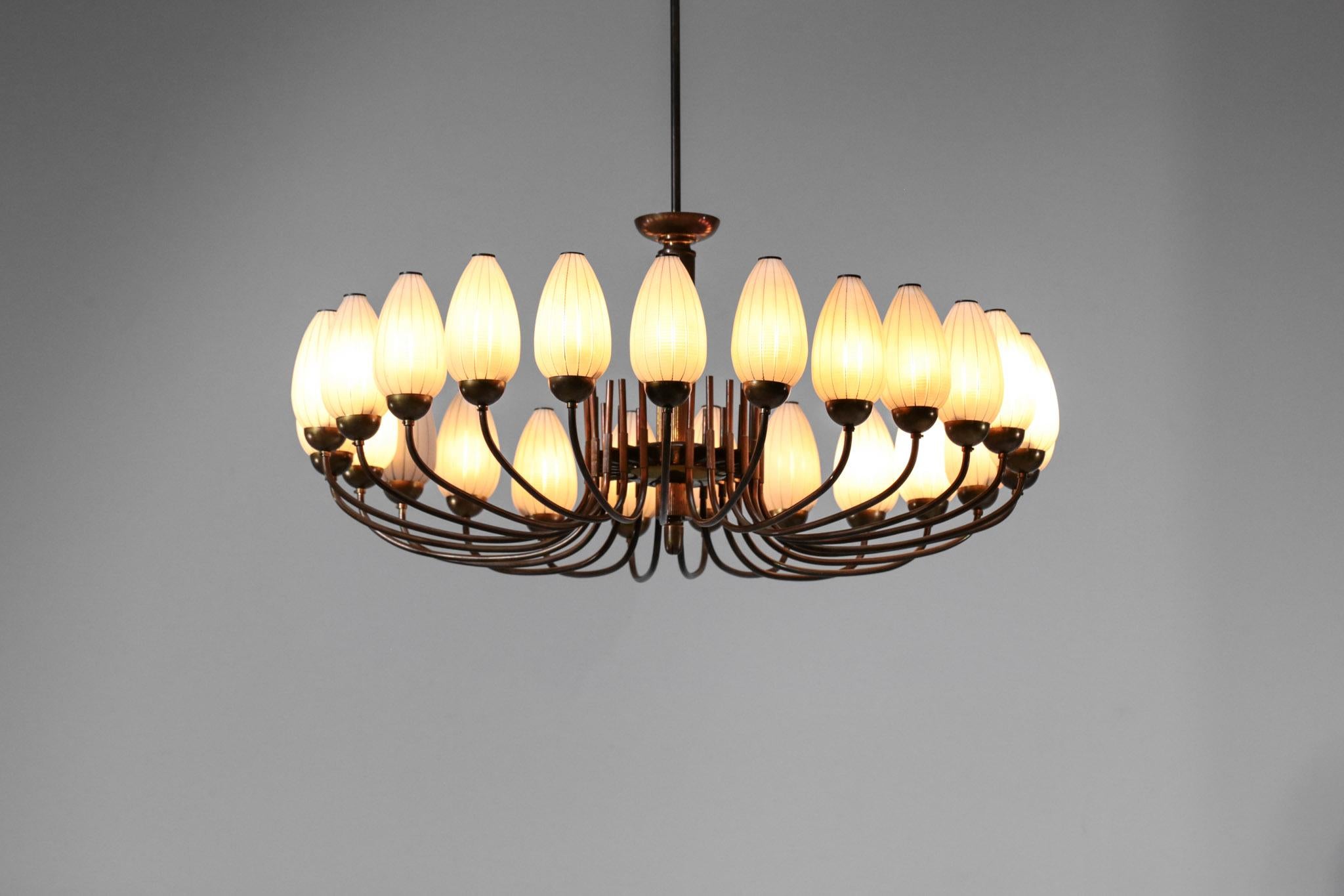 Original Italian Large Chandelier 24-Light, 1950s Style Gio Ponti Lelli Angelo 6