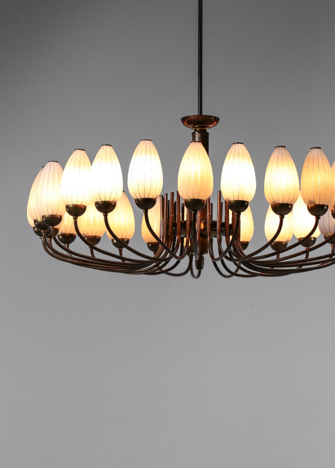 Original Italian Large Chandelier 24-Light, 1950s Style Gio Ponti Lelli Angelo 7