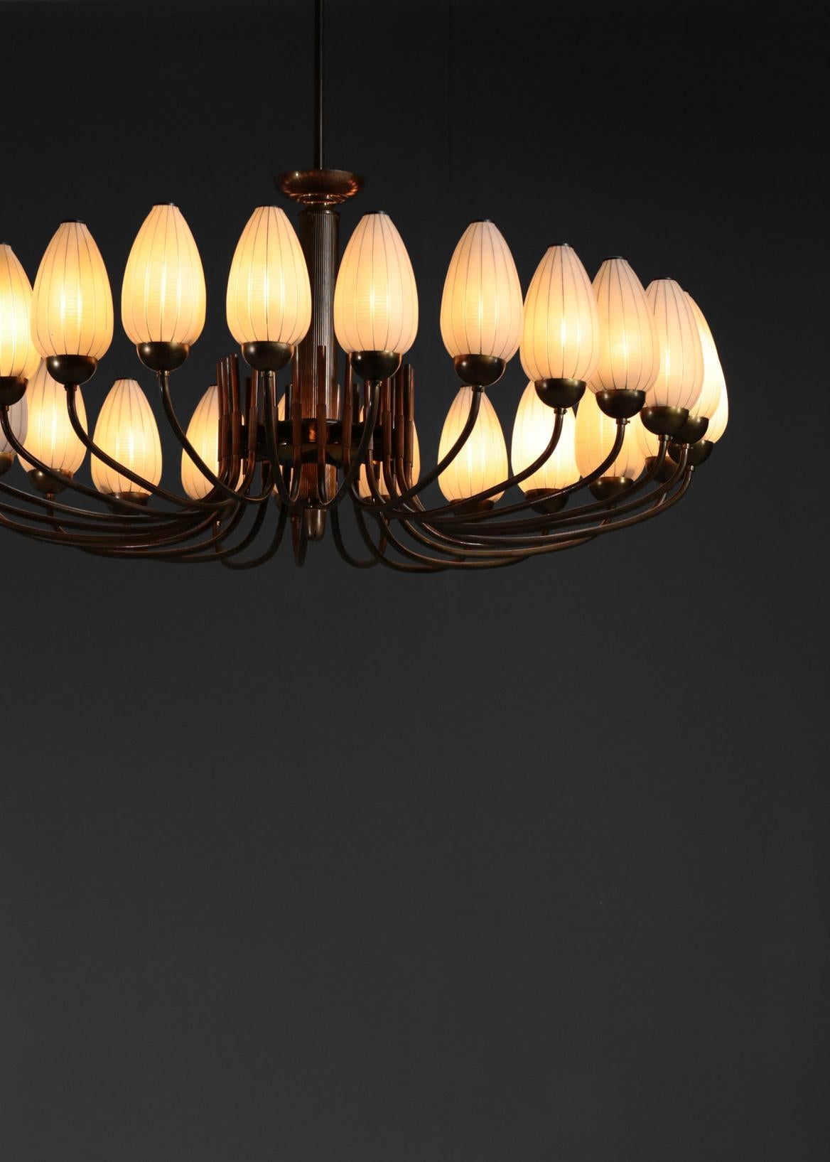 Original Italian Large Chandelier 24-Light, 1950s Style Gio Ponti Lelli Angelo 10