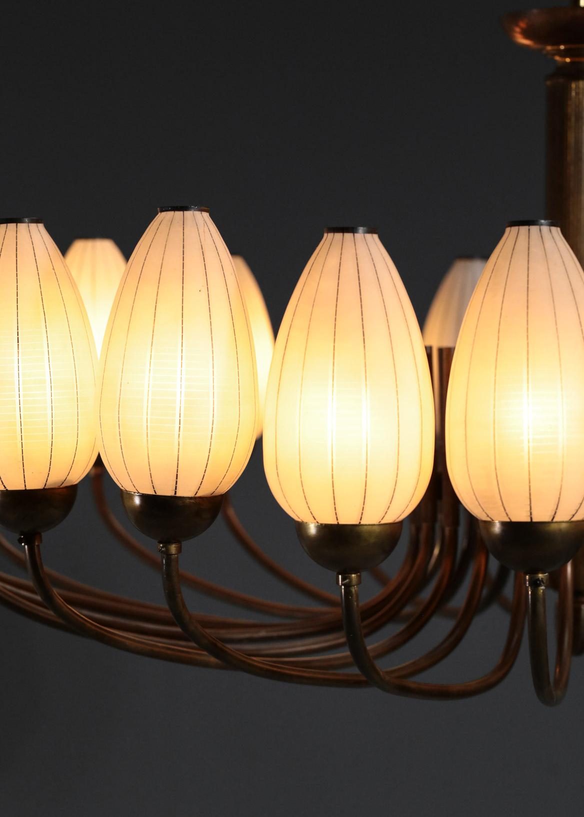 Original Italian Large Chandelier 24-Light, 1950s Style Gio Ponti Lelli Angelo 11