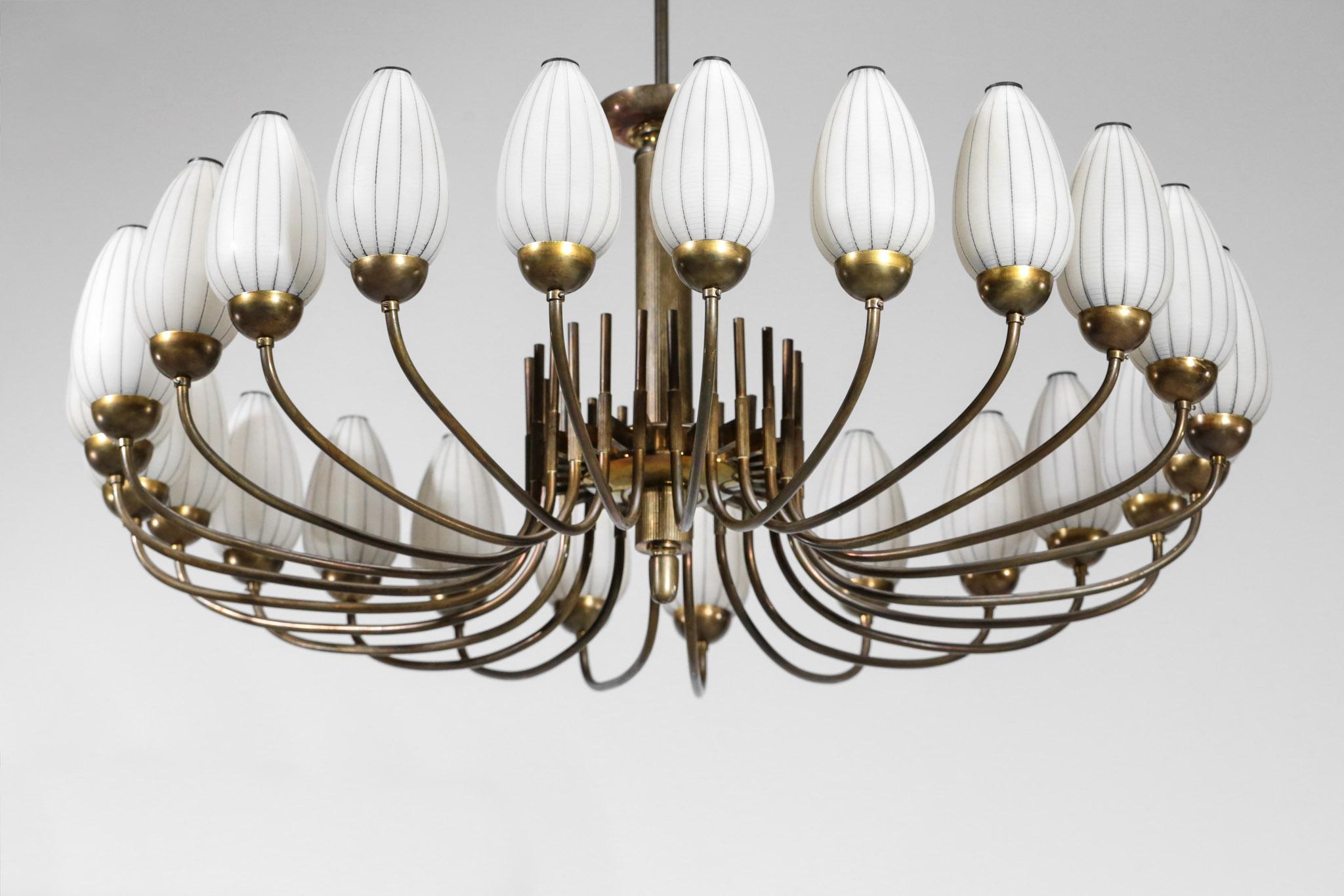 20th Century Original Italian Large Chandelier 24-Light, 1950s Style Gio Ponti Lelli Angelo