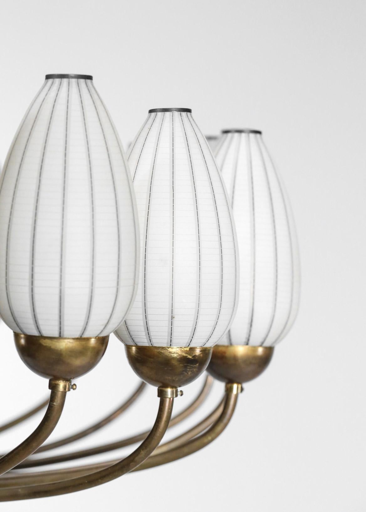 Original Italian Large Chandelier 24-Light, 1950s Style Gio Ponti Lelli Angelo 1