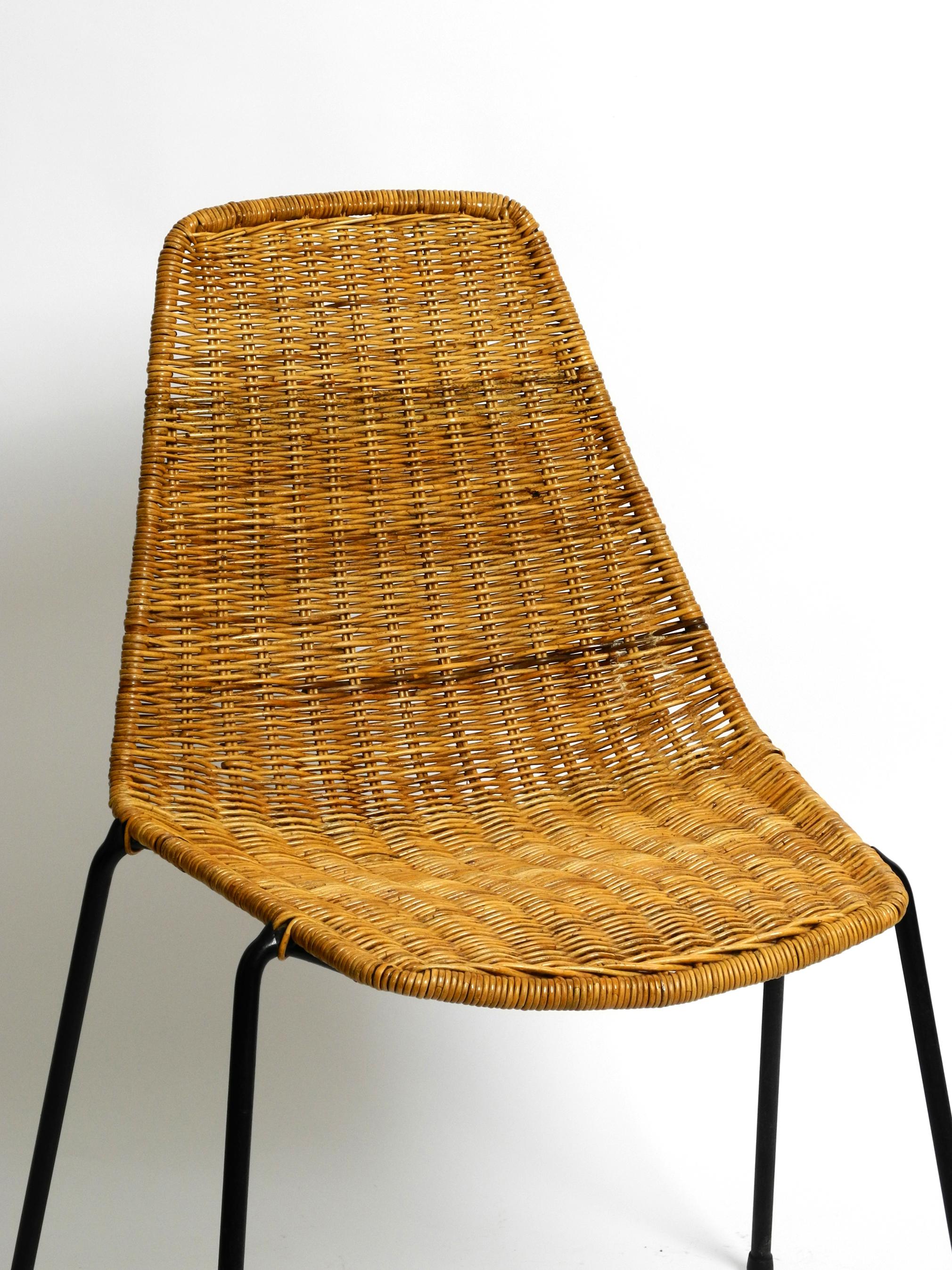 Original Italian Mid-Century Modern Gian Franco Legler Basket Chair For Sale 7
