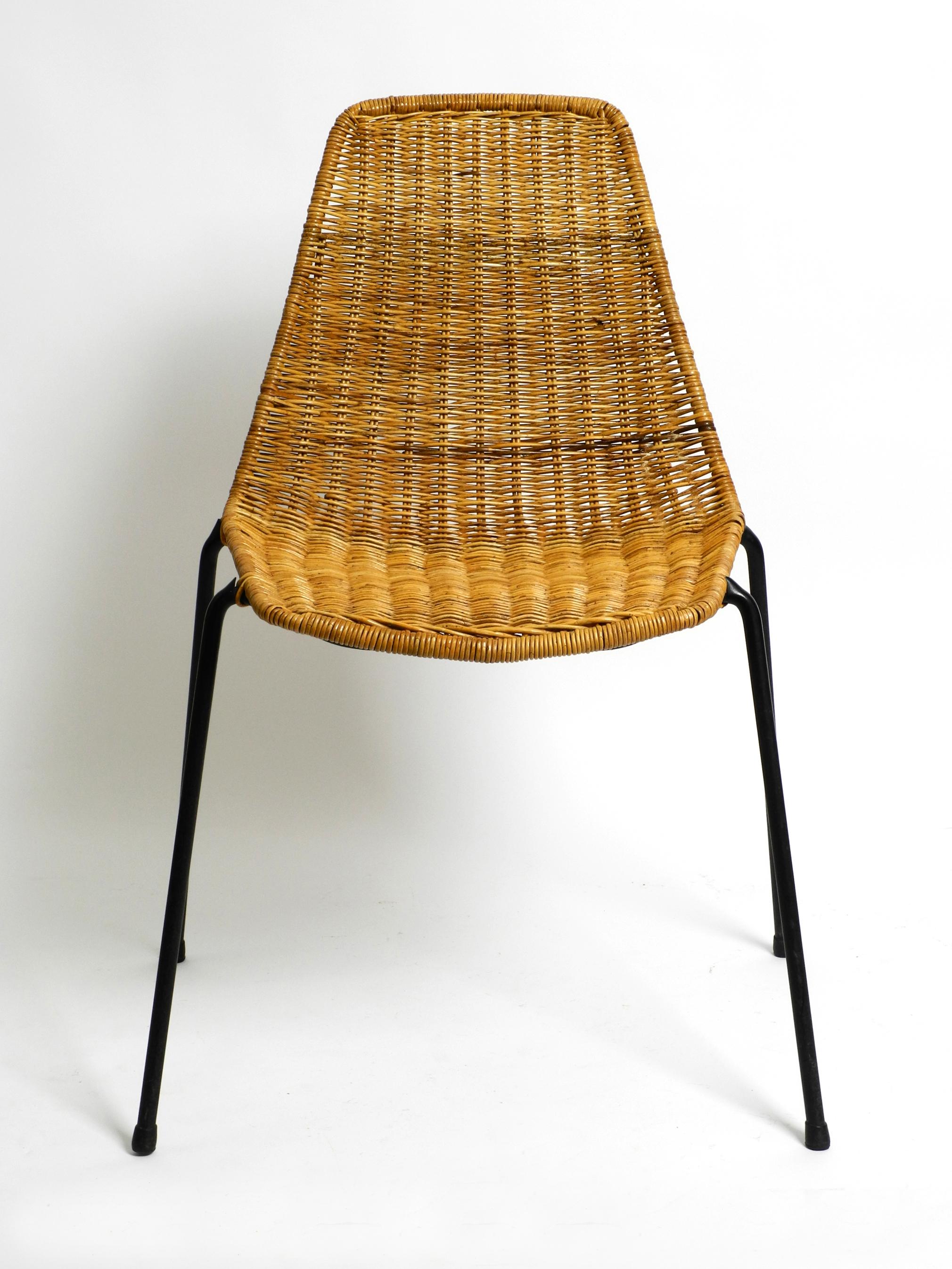 Original Italian Mid-Century Modern Gian Franco Legler Basket Chair For Sale 9