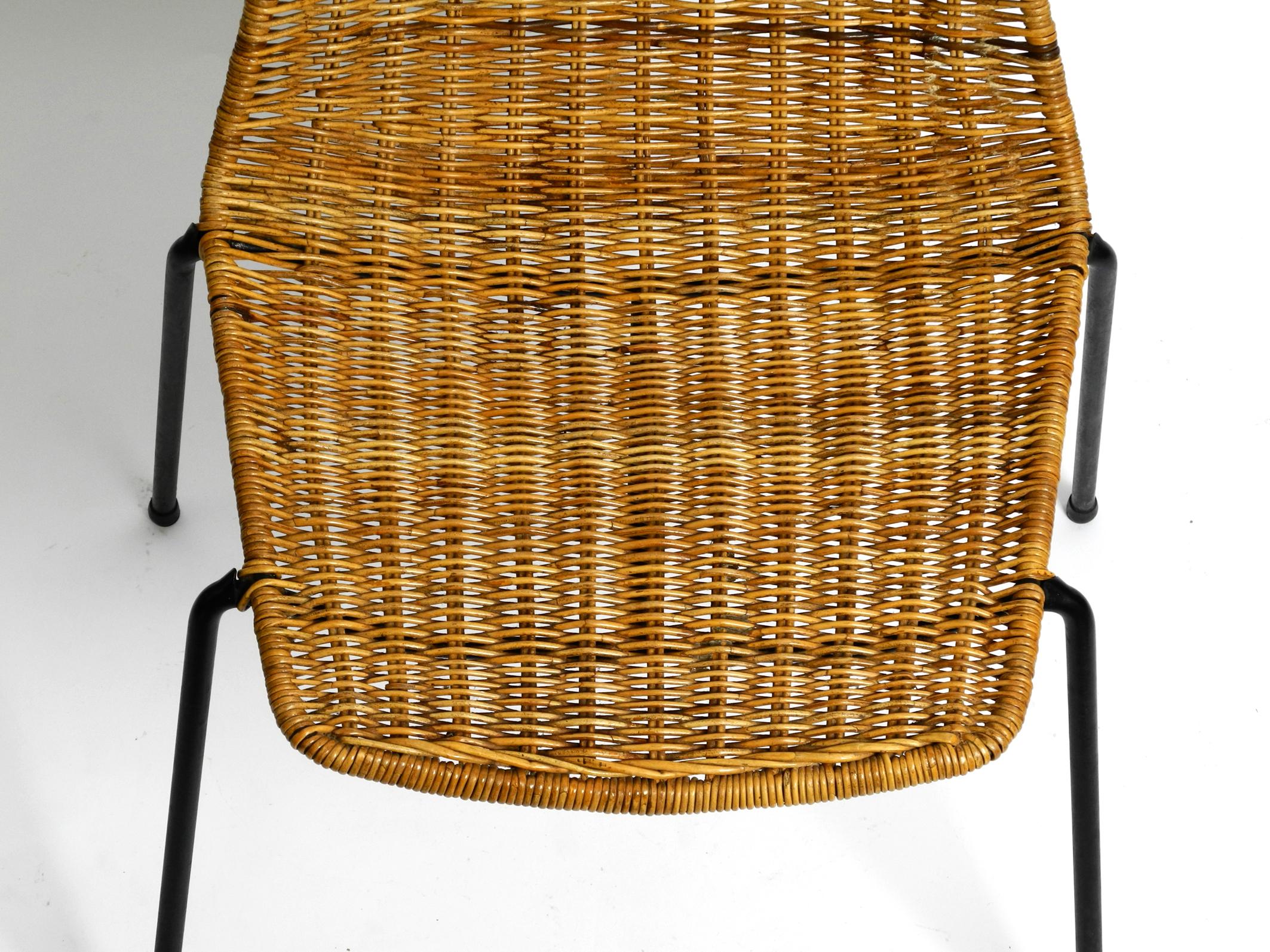 Metal Original Italian Mid-Century Modern Gian Franco Legler Basket Chair For Sale