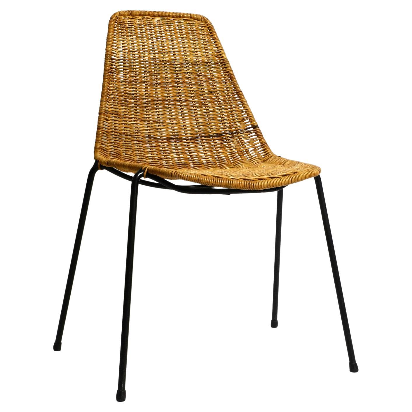 Original Italian Mid-Century Modern Gian Franco Legler Basket Chair For Sale
