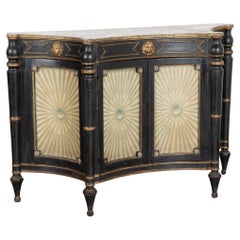 Original Italian Painted Sideboard with Four Concave Doors, circa 1820-40