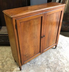 Original Italian Sideboard from 1880 in Honey-Colored Solid Walnut Shelves