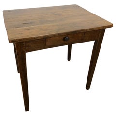 Original Italian Solid Boxwood Table with Drawer Honey Color
