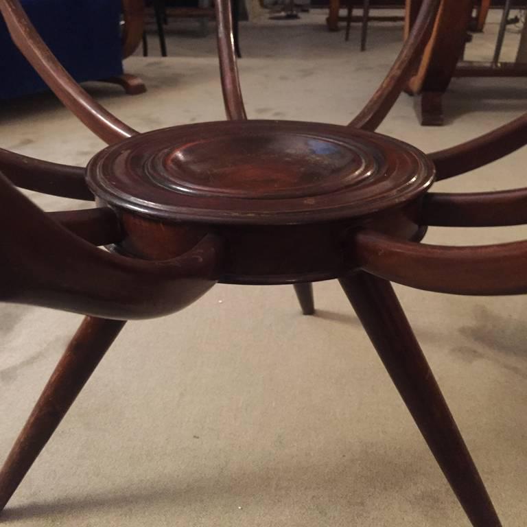 Original Italian Spyder Table in Walnut Designed by Carlo de Carli, 1950s In Excellent Condition In Milan, IT