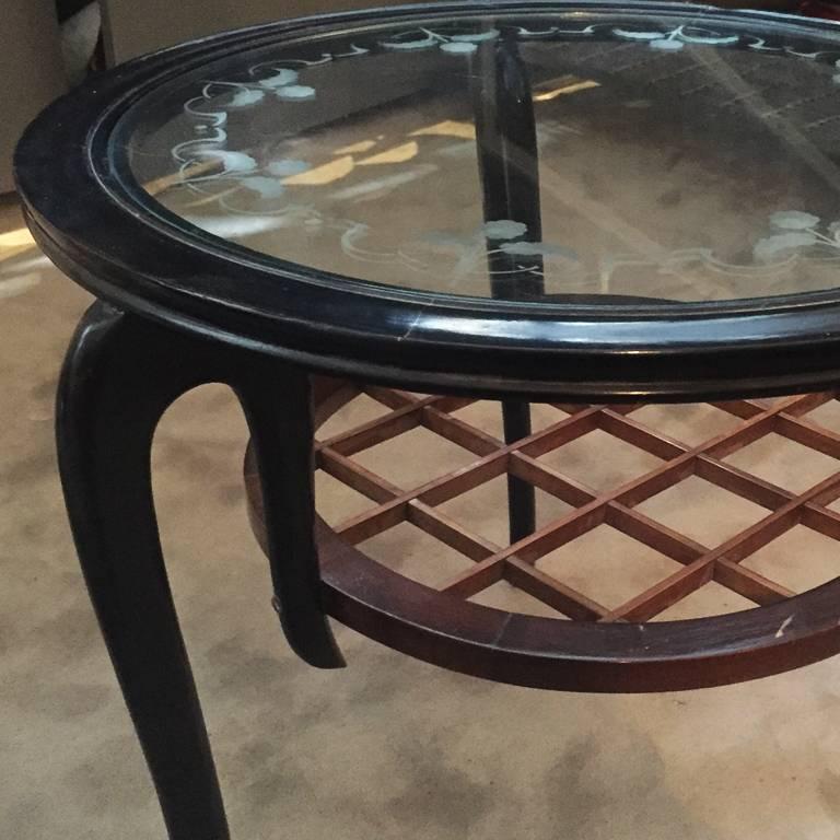 Original Italian Table in Ebonized Wood, 1950s In Excellent Condition In Milan, IT