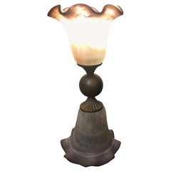 Italienische Original-Tischlampe aus farbigem Glas und Aluminium aus dem Jahr 1970