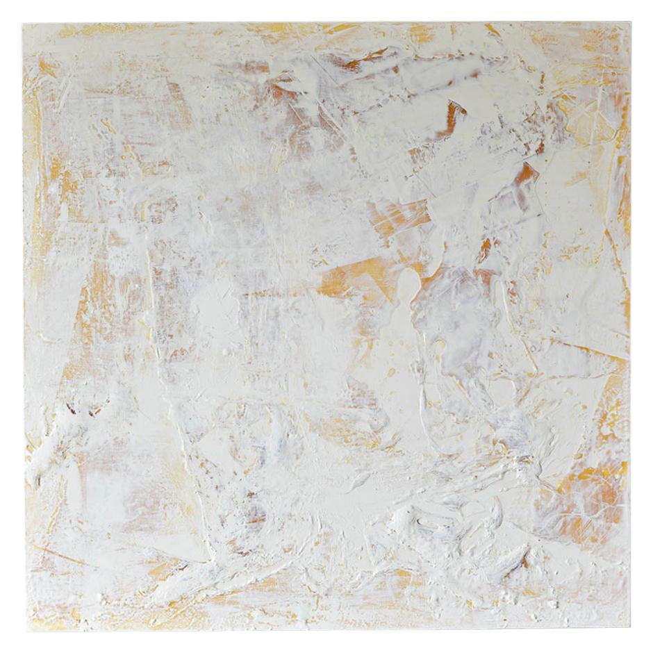 Original Ivory/Cream Abstract Acrylic on Canvas by Brandon Charles Weber