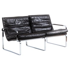 Original J. Lund & O. Larsen 2 Seater Leather & Steel Sofa Mod. BO-912 by BO-EX