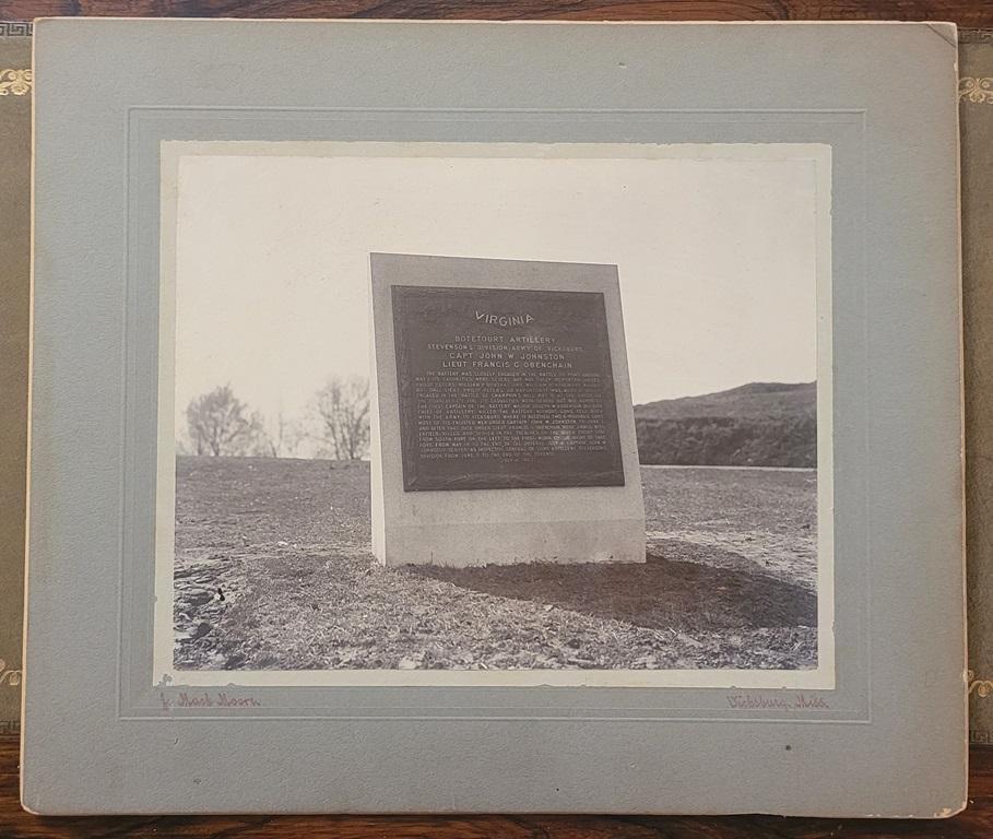 PRESENTING A VERY RARE and Original J Mack Moore Photo of Virginia Memorial in Vicksburg, MISS and probably taken circa 1907/08, after it’s dedication.

Paper photograph mounted on board, on it’s original matting.

Taken by famous photographer John