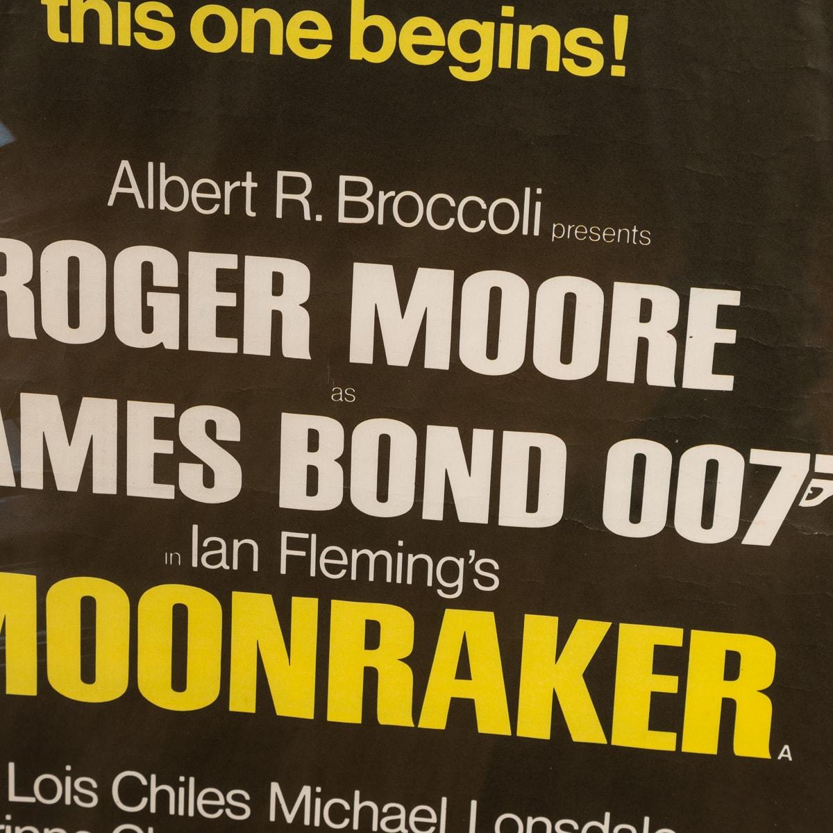 20th Century Original James Bond 007 'Moonraker' British Quad Film Poster, c.1979 For Sale