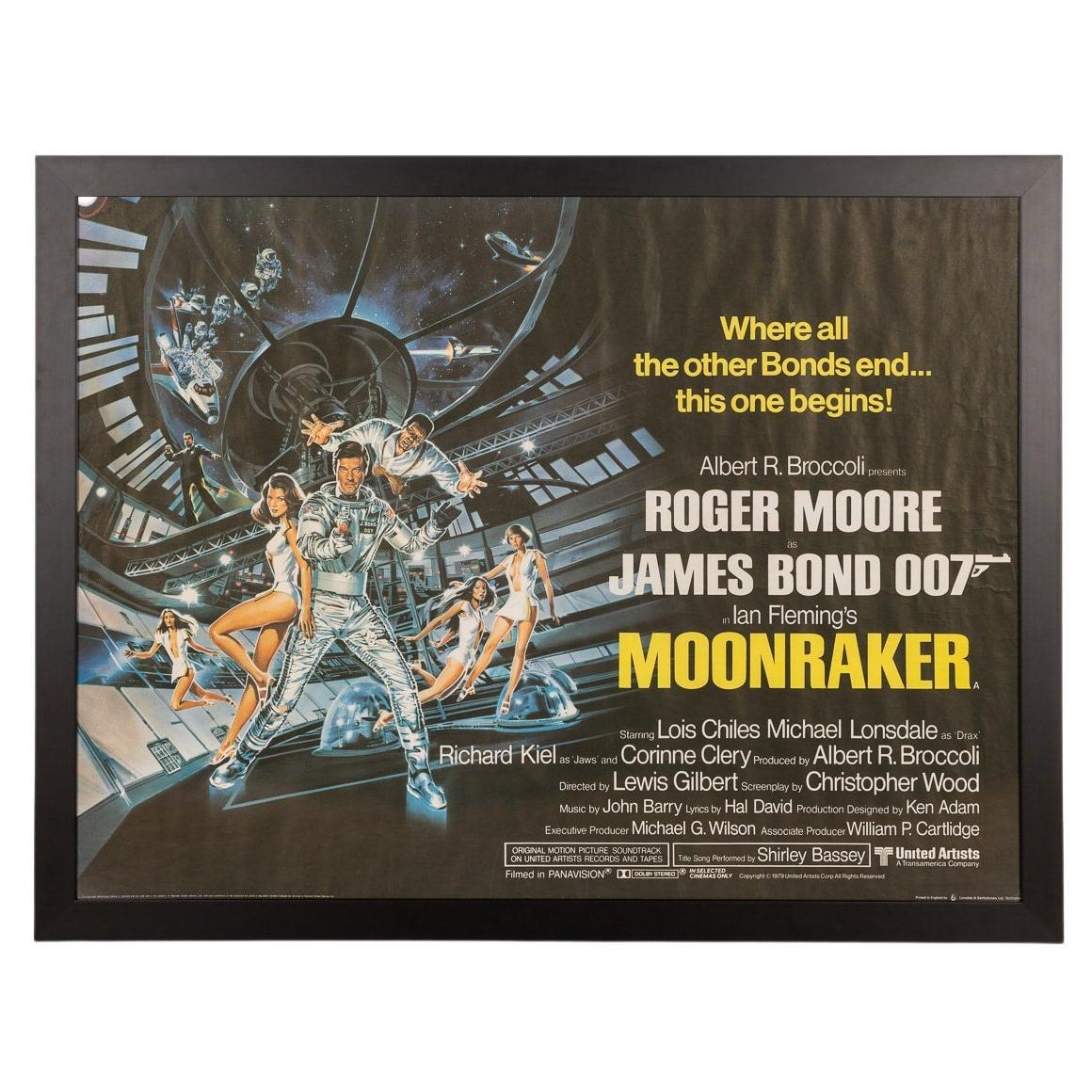 Affiche d'origine du film britannique Quad « Moonraker » de James Bond 007, vers 1979 en vente