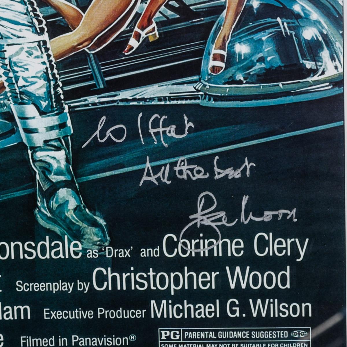 Original James Bond 007 'Moonraker' Film Poster, Signed by Roger Moore, c.1979 For Sale 9